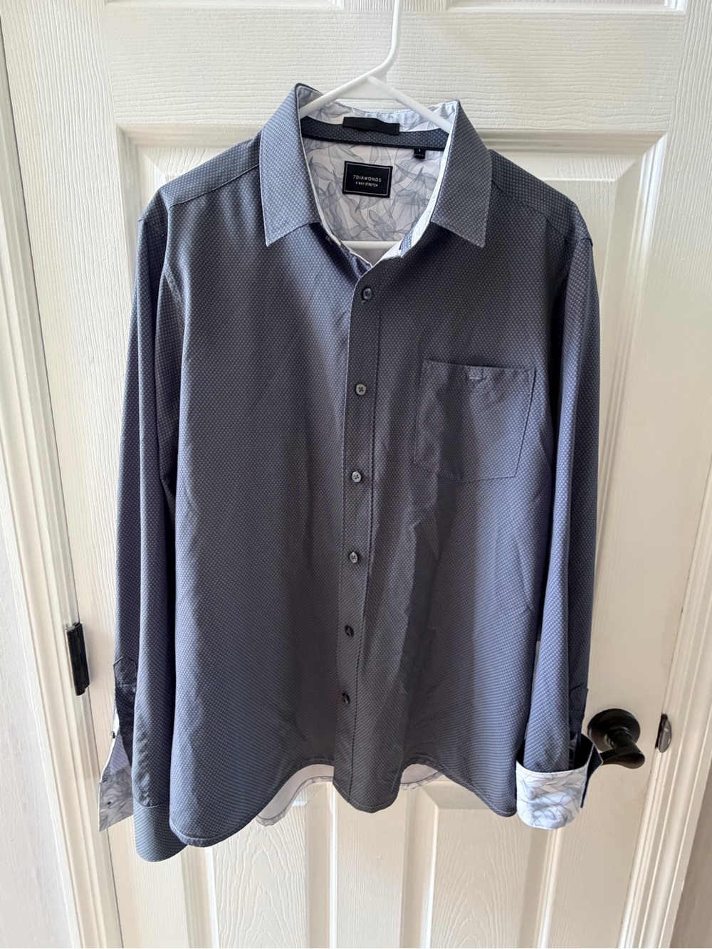 7 Diamonds size L Men’s Gray Button-Down Dress Shirt
